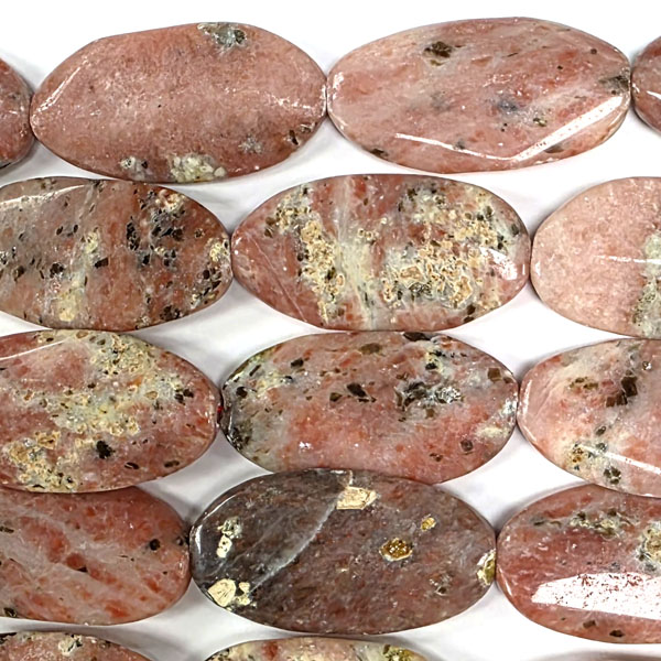 SPICY JASPER D. FACETED FREEFORM 24X44MM
